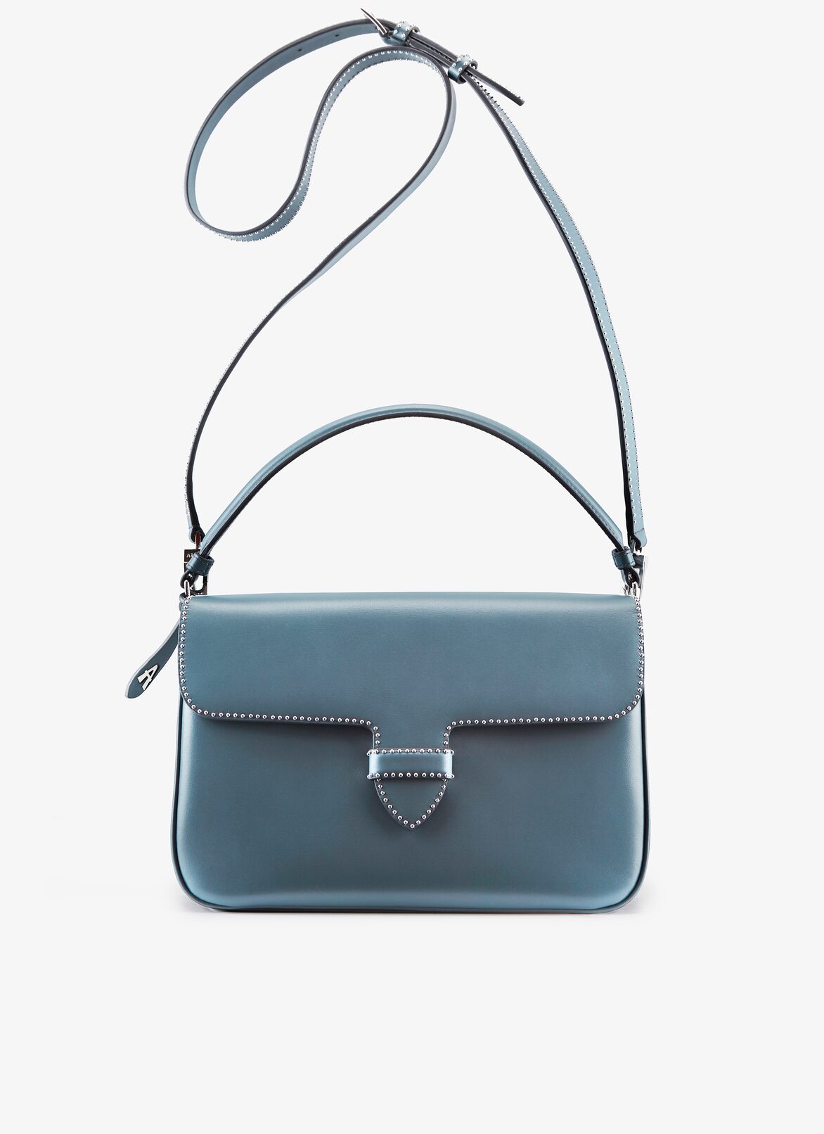 CLOSED BAG IM CUIR LUX BANDE CLOU BLUE RUSSIAN ALAÏA RUSSIAN BLUE  CLOSED BAG IM CUIR LUX BANDE CLOU BLUE RUSSIAN